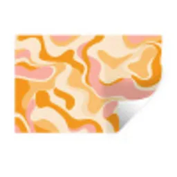 Abstract - Golvend - Oranje Muursticker klein -3d