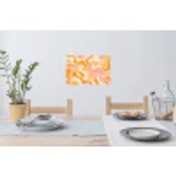 Abstract - Golvend - Oranje Muursticker klein -eettafel