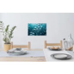 Luchtbellen - Dynamisch - Blauw Muursticker klein -eettafel