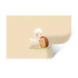 Alpaca - Egel - Bruin - Knuffelen Muursticker klein -3d