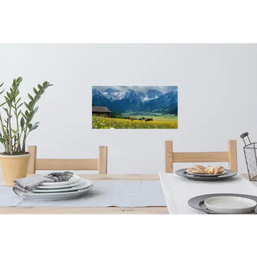 Alpen - Weide - Bergen - Koeien Muursticker klein -eettafel