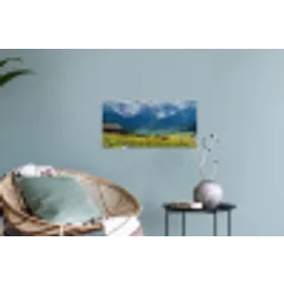 Alpen - Weide - Bergen - Koeien Muursticker klein -plant