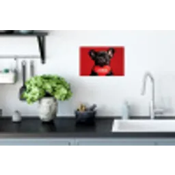 Amor - Hond  - Hartje - Rood Muursticker klein -keuken