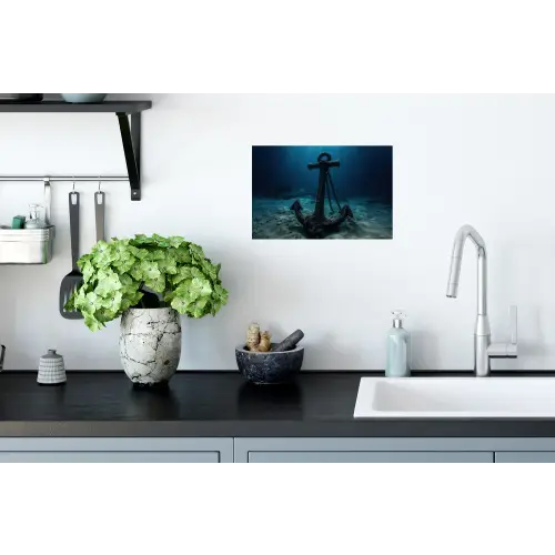 Anker - Ijzer - Zeebodem - Zand Muursticker klein -keuken
