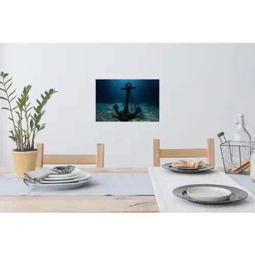 Anker - Ijzer - Zeebodem - Zand Muursticker klein -eettafel