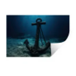 Anker - Ijzer - Zeebodem - Zand Muursticker klein -3d