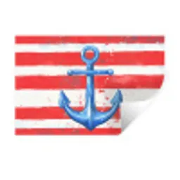 Anker - Verfspatten - Rood - Blauw Muursticker klein -3d