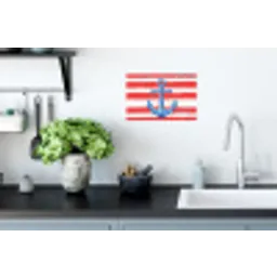 Anker - Verfspatten - Rood - Blauw Muursticker klein -keuken