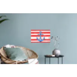 Anker - Verfspatten - Rood - Blauw Muursticker klein -plant