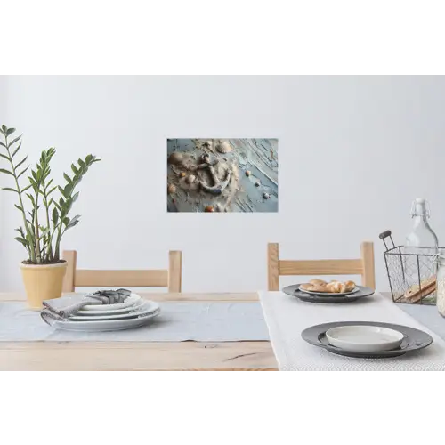 Anker - Hout - Schelpen - Zand Muursticker klein -eettafel