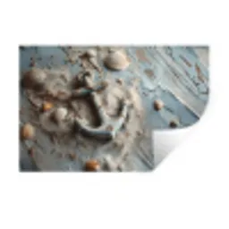 Anker - Hout - Schelpen - Zand Muursticker klein -3d