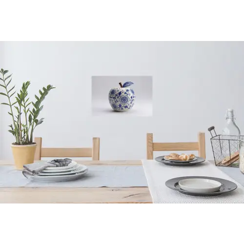 Appel - Blauw - Klassiek Muursticker klein -eettafel