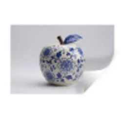 Appel - Blauw - Klassiek Muursticker klein -3d