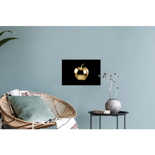 Appel - Goud - Chrome - Zwart Muursticker klein -plant
