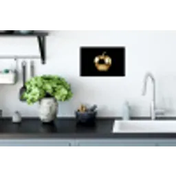 Appel - Goud - Chrome - Zwart Muursticker klein -keuken