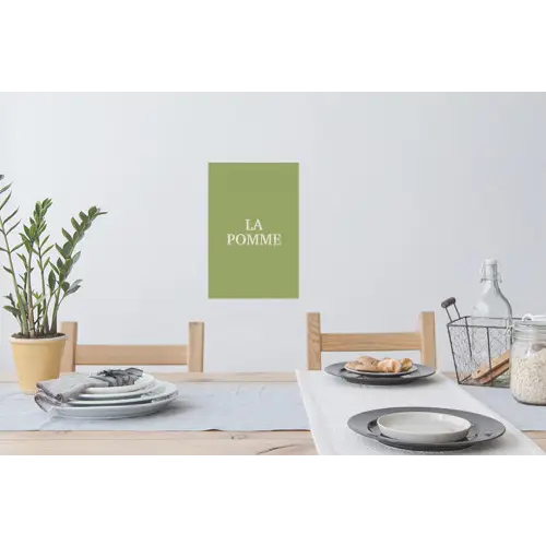 Appel - Groen - Minimalistisch Muursticker klein -eettafel