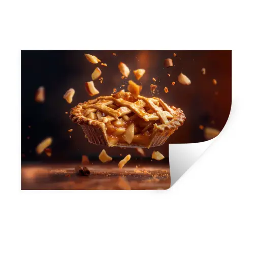 Appel - Taart - Warm - Eten Muursticker klein -3d