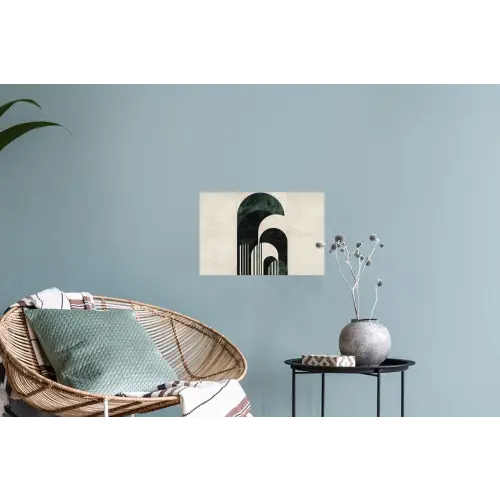 Bogen - Donkergroen - Lijnen Muursticker klein -plant