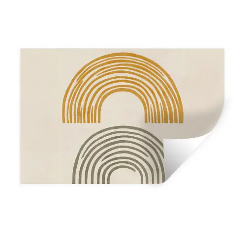 Bogen - Lijnen - Oranje - Minimalistisch Muursticker klein -3d