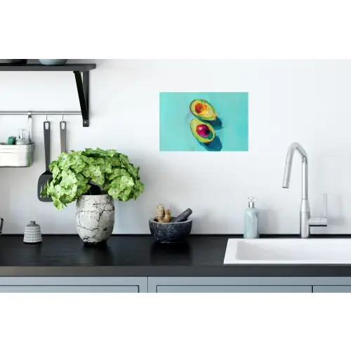 Avocado - Groen - Pit - Schaduw Muursticker klein -keuken
