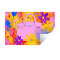 Tas - Roze - Bloemen Muursticker klein -3d