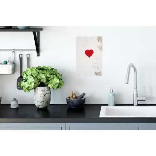 Ballon - Rood - Hart Muursticker klein -keuken