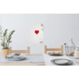 Ballon - Rood - Hart Muursticker klein -eettafel