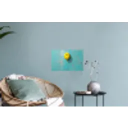 Ballon - Geel - Smiley Muursticker klein -plant