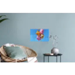 Ballonnen - Goud - Stervorm - Roze Muursticker klein -plant