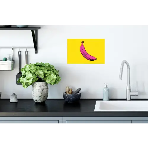 Banaan - Grafisch - Geel Muursticker klein -keuken