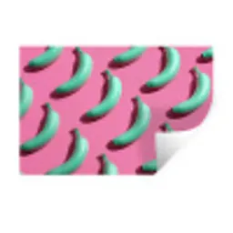 Bananen - Patroon - Blauw - Roze Muursticker klein -3d