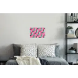 Bananen - Patroon - Blauw - Roze Muursticker klein -slaapkamer