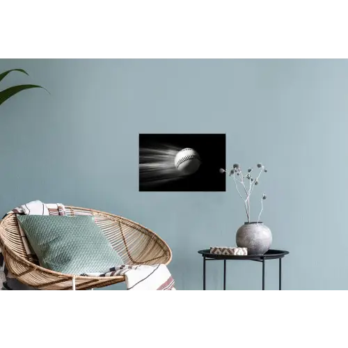 Honkbal - Wit - Vliegt Muursticker klein -plant