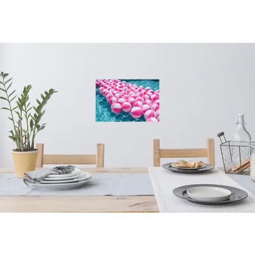 Strandballen - Roze - Water Muursticker klein -eettafel