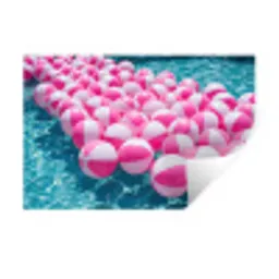 Strandballen - Roze - Water Muursticker klein -3d