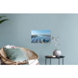 Strand - Schild - Water - Blauw Muursticker klein -plant