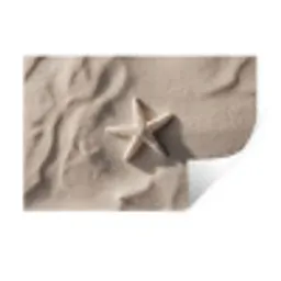 Strand - Zeester - Zand - Beige Muursticker klein -3d