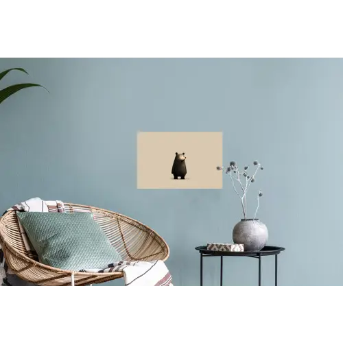 Beer - Donkerbruin - Minimalistisch Muursticker klein -plant