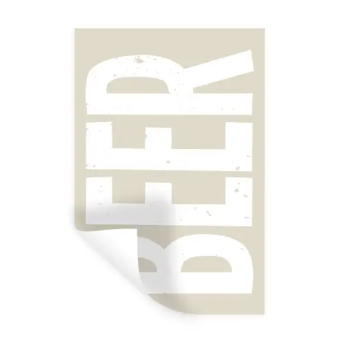 Beer - Japandi - Beige - Decoratie Muursticker klein -3d