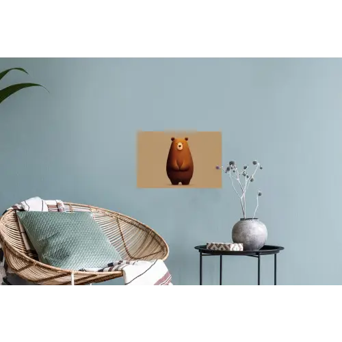 Beer - Minimalistisch - Bruin Muursticker klein -plant
