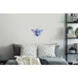 Bij - Modern - Delfts - Blauw Muursticker klein -slaapkamer