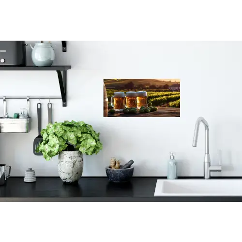Bier - Hop - Landschap Muursticker klein -keuken