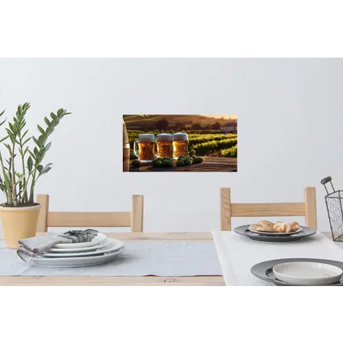 Bier - Hop - Landschap Muursticker klein -eettafel