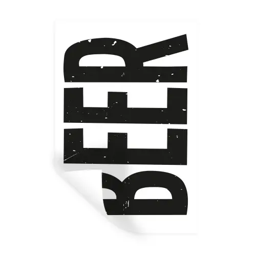 Bier - Japandi - Decoratie - Zwart Muursticker klein -3d