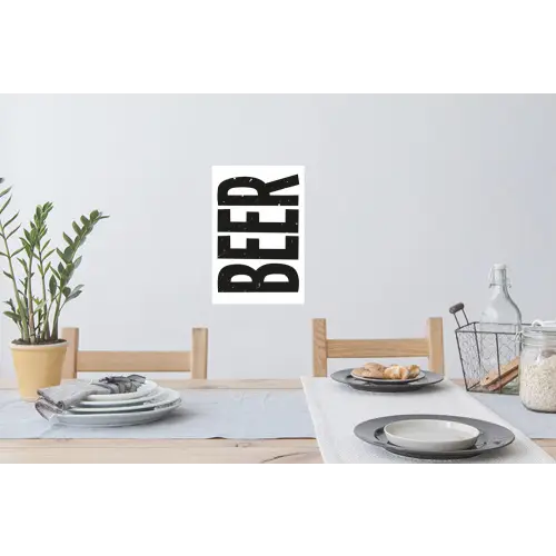 Bier - Japandi - Decoratie - Zwart Muursticker klein -eettafel