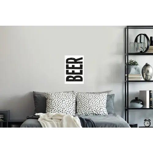 Bier - Japandi - Decoratie - Zwart Muursticker klein -slaapkamer