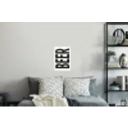 Bier - Japandi - Decoratie - Zwart Muursticker klein -slaapkamer