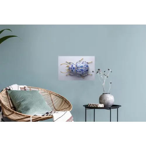 Kever - Delfts - Blauw - Goud Muursticker klein -plant