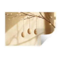 Beige - Paastak - Eieren Muursticker klein -3d