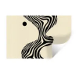 Beige - Lijnen - Golvend -  Abstract Muursticker klein -3d